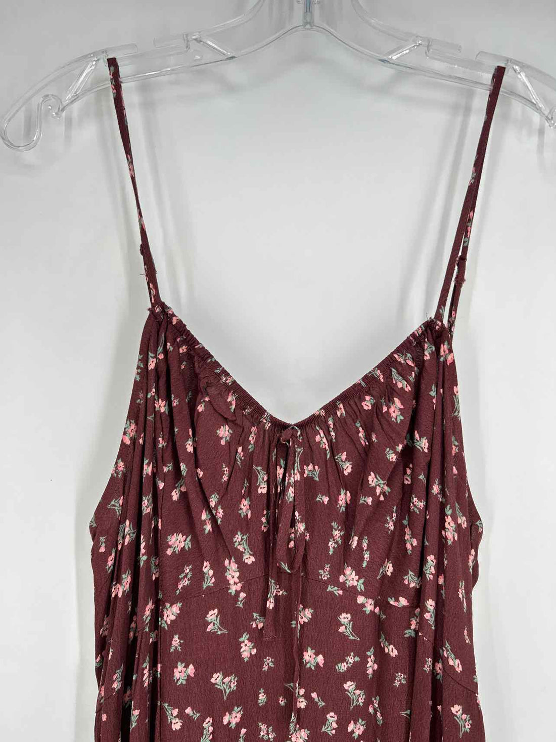 Love Sick Size 1X Burgandy Floral Sleeveless Dress