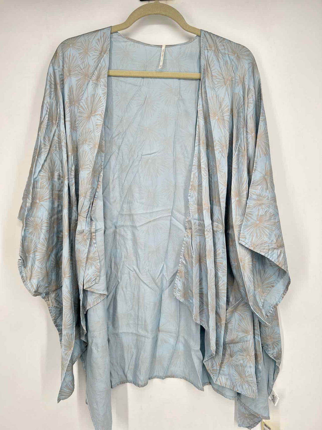 Hello Nite Size L Light Blue & Beige Kimono