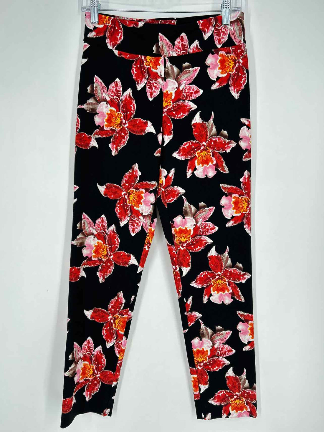 Krazy Larry Size 6 Black Floral Pants