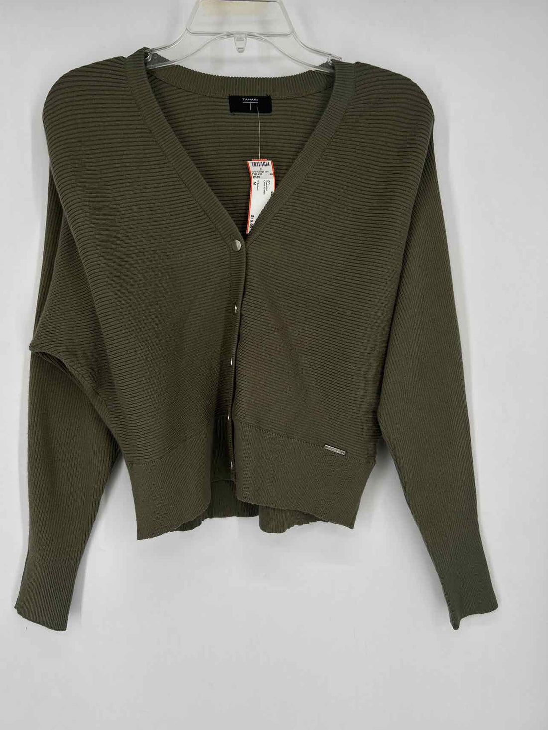 T Tahari Size M Olive Green Sweater