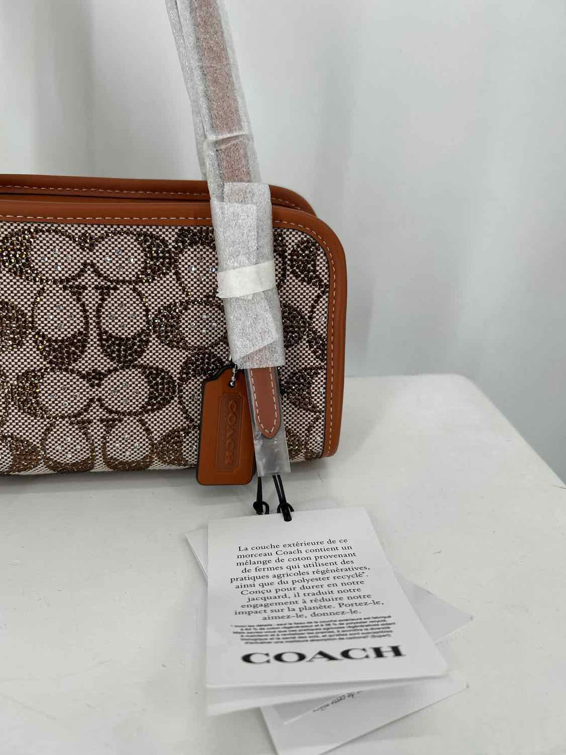 Coach Swing Zip 20 Jacuard Crystals SOLD OUTBrown Canvas & Leather NWT Shoulder