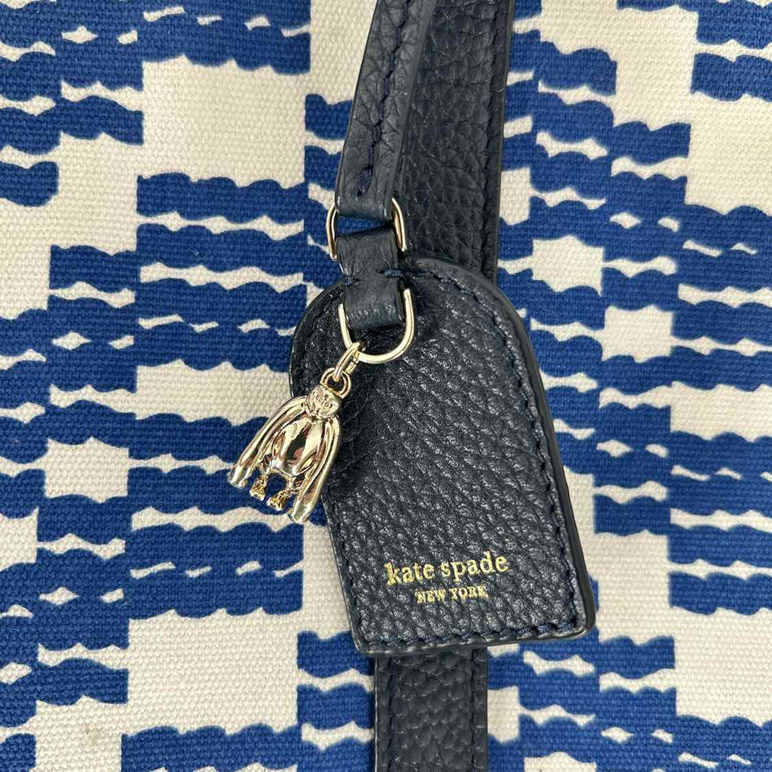 Kate Spade Blue & White Canvas Pre Owned Tote