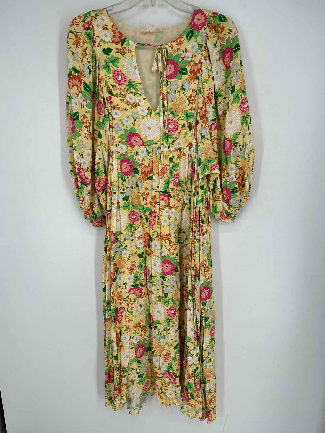 Listicle Size S Yellow Floral Short Sleeve Dress