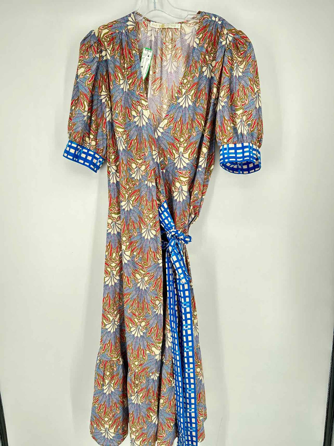 Marie Oliver Size XL Beige Print Long Sleeve Dress