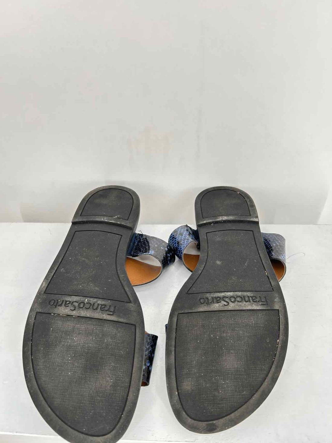 Franco Sarto Women Size 9 Blue Snake Leather Sandals
