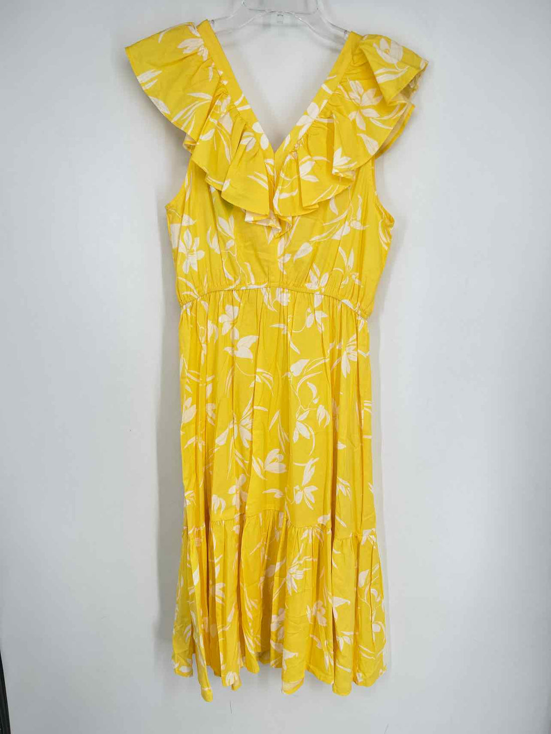 Banana Republic Size MP Yellow & White Short Sleeve Dress