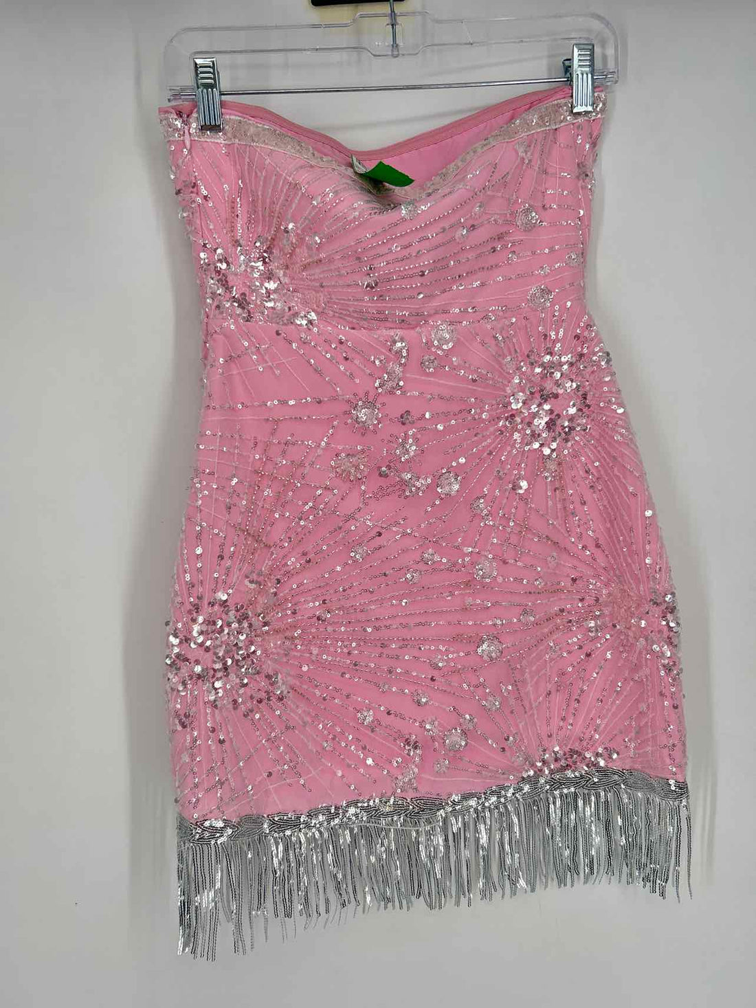 Finesse Size XS Pink Sequined Strapless Dress