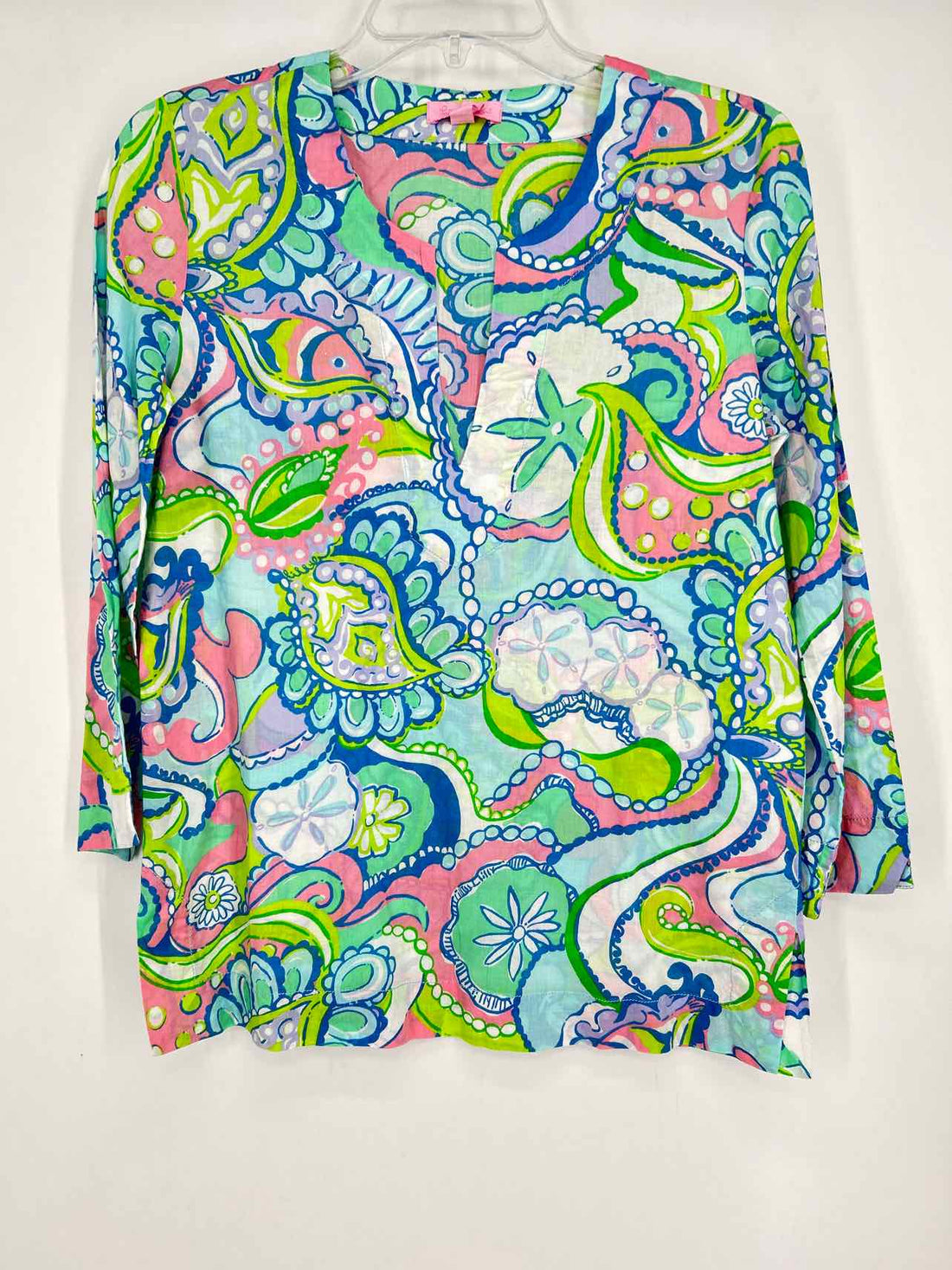Lilly Pulitzer XS Blue Print Cotton Lilly Pulitzer Top