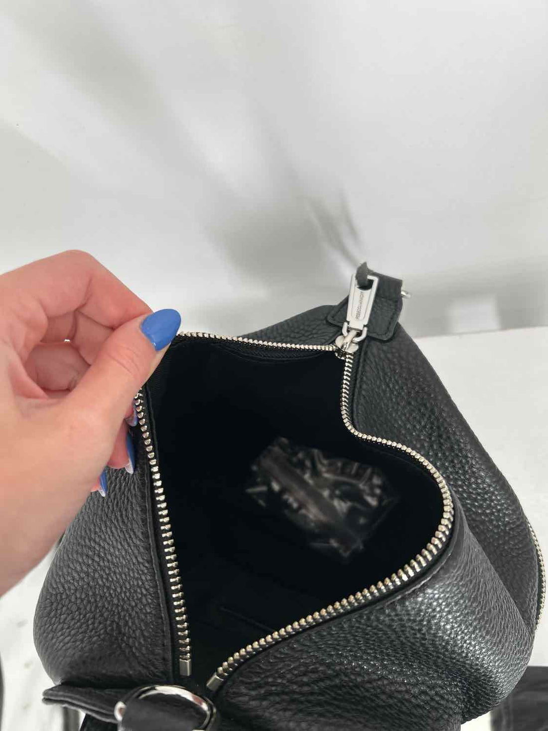 Rebecca Minkoff Black Pebbled Leather Convertible Backpack