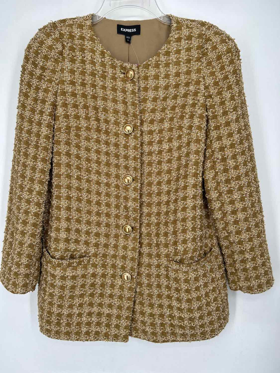 Express Size M Golden Tan Tweed Blazer