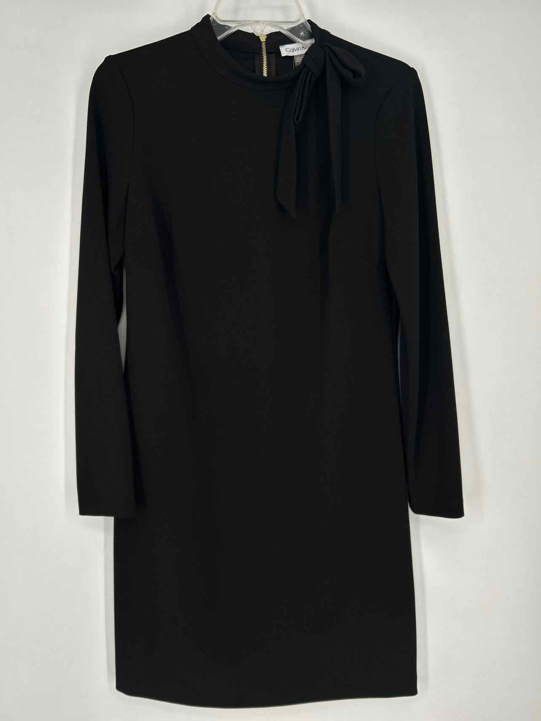 Calvin Klein Size 8 Black Long Sleeve Dress