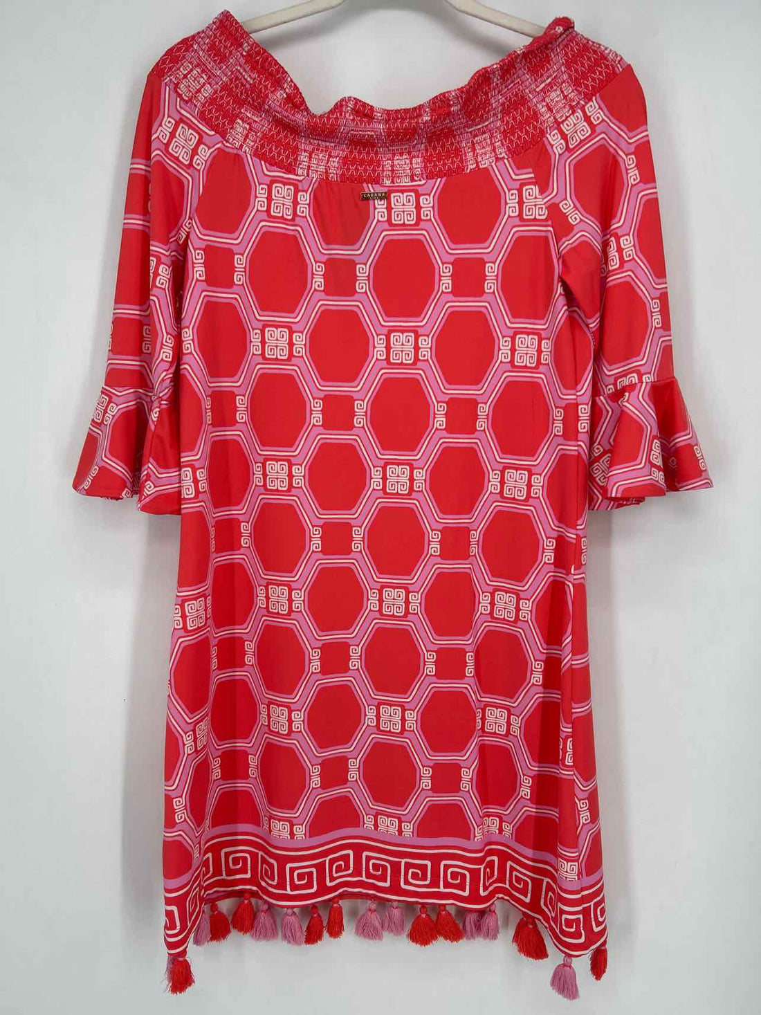 Cabana Life Size M Coral & Pink Print Dress