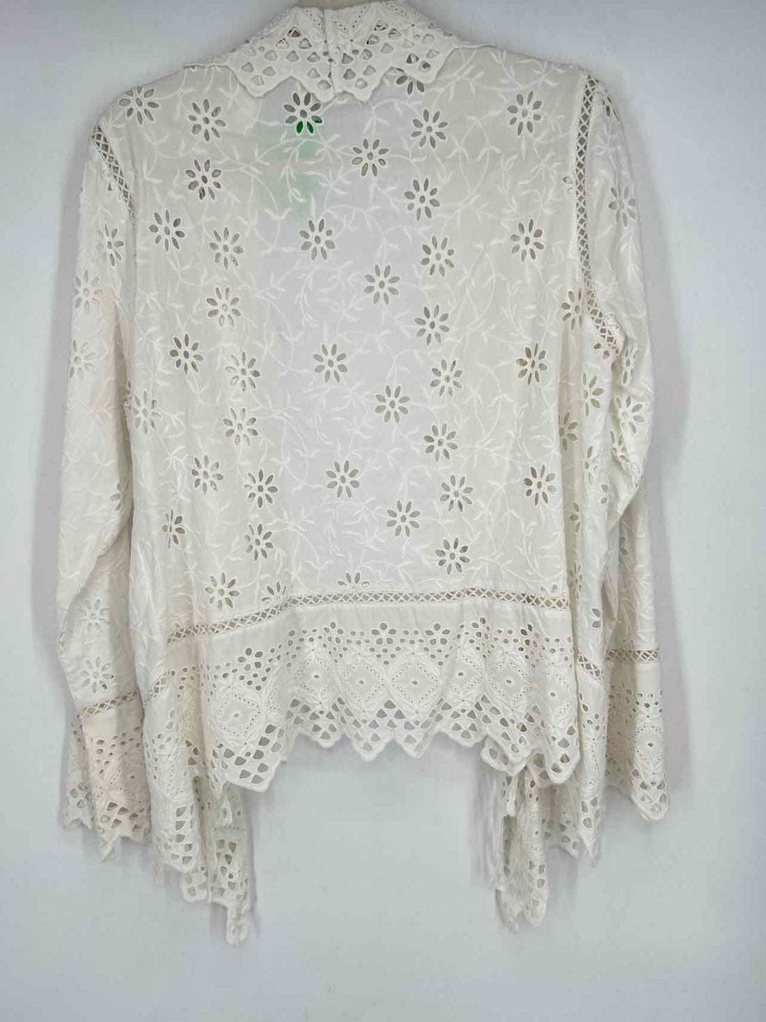 Lauren Ralph Lauren Size L White Eyelet Blazer