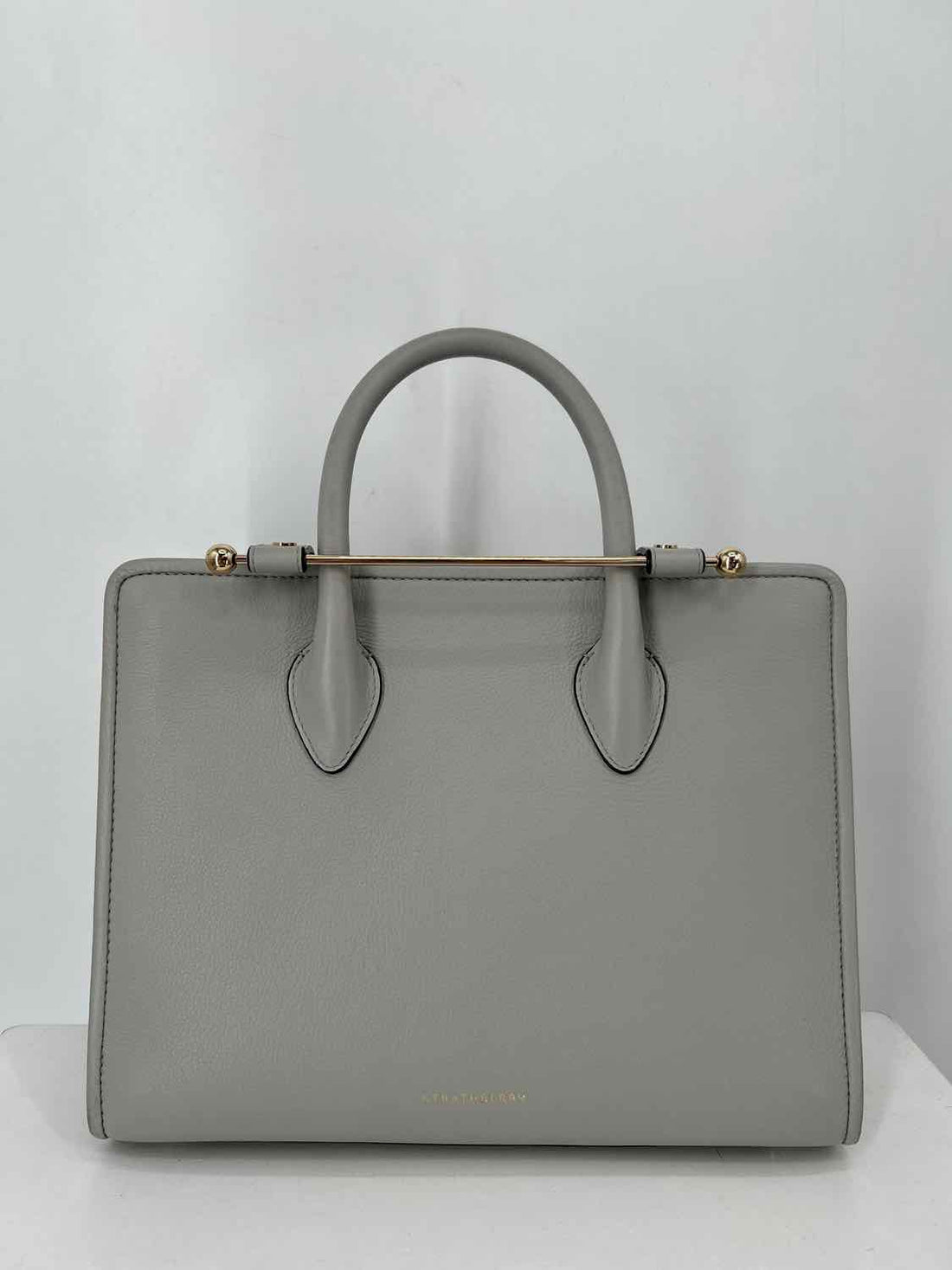 Strathberry Gray Pebbled Leather Clutch
