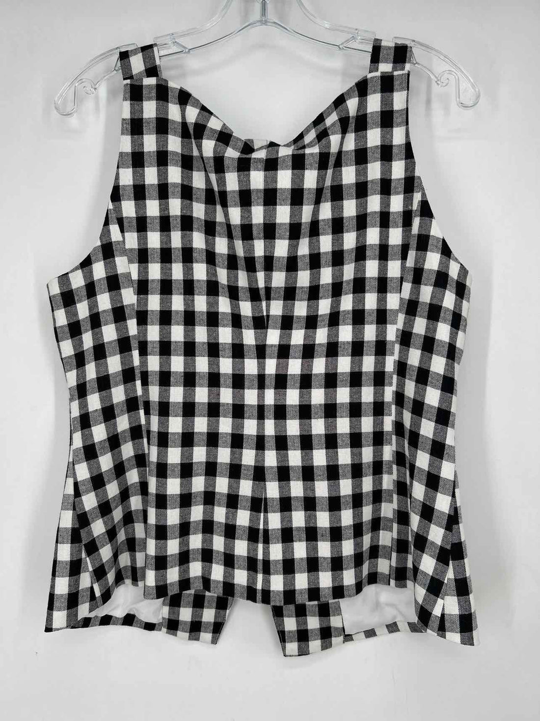 Express Size L Black & White Gingham Linen Blend NWT Tank Top