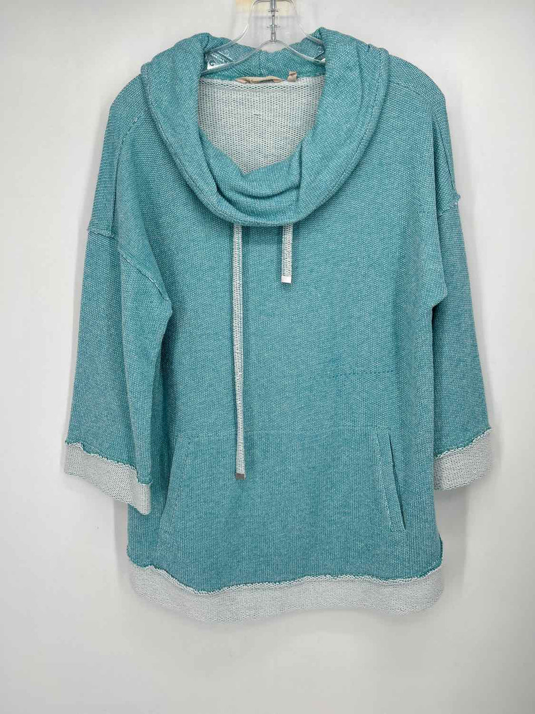 Soft Surroundings Size XL Aqua & White Sweater