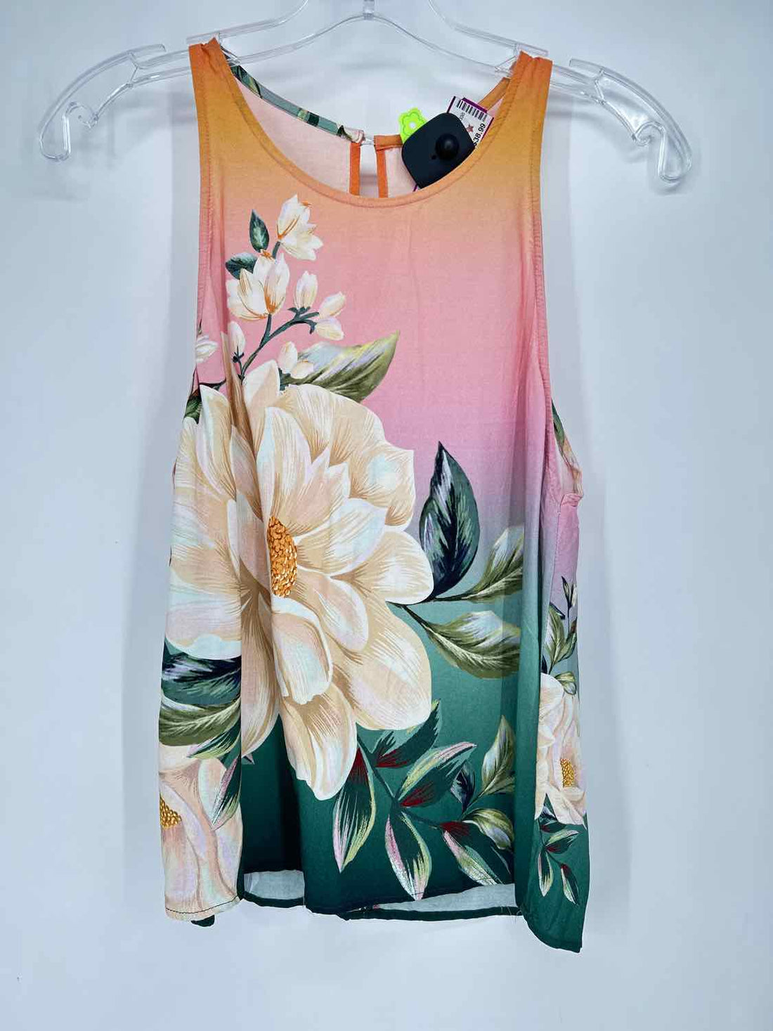 Farm for Anthropologie Size M Pink & Orange Floral Sleeveless