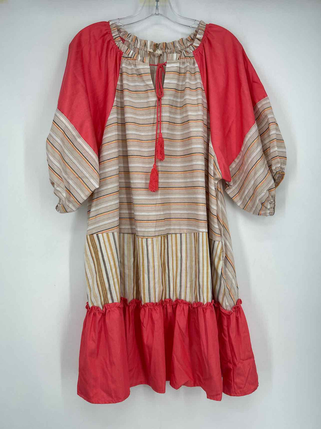 Easel Size L Pink & Tan Striped NWT Dress
