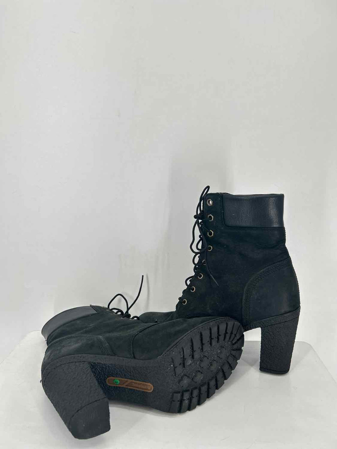 Timberland Women Size 7 Black Heeled Combat Boot