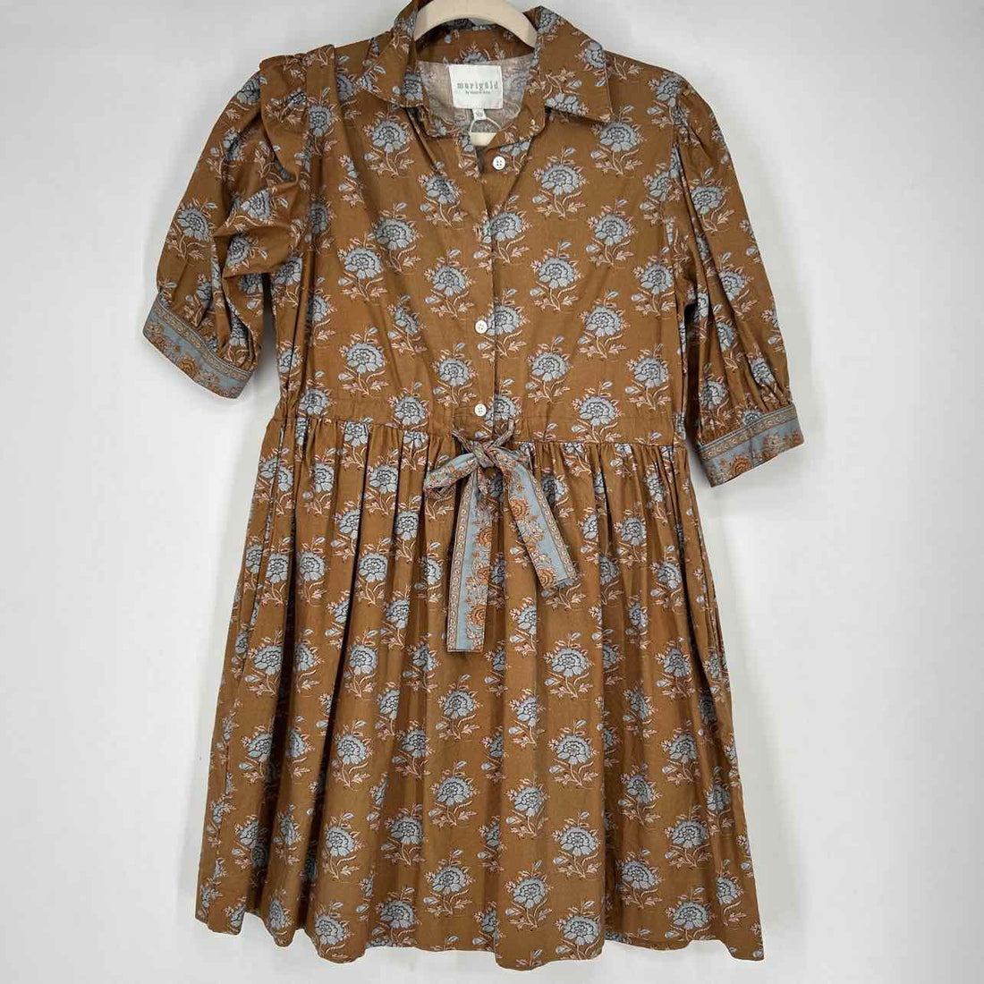 Marigold by Victoria Dunn XS Brown & Blue Floral New Boutique Dress