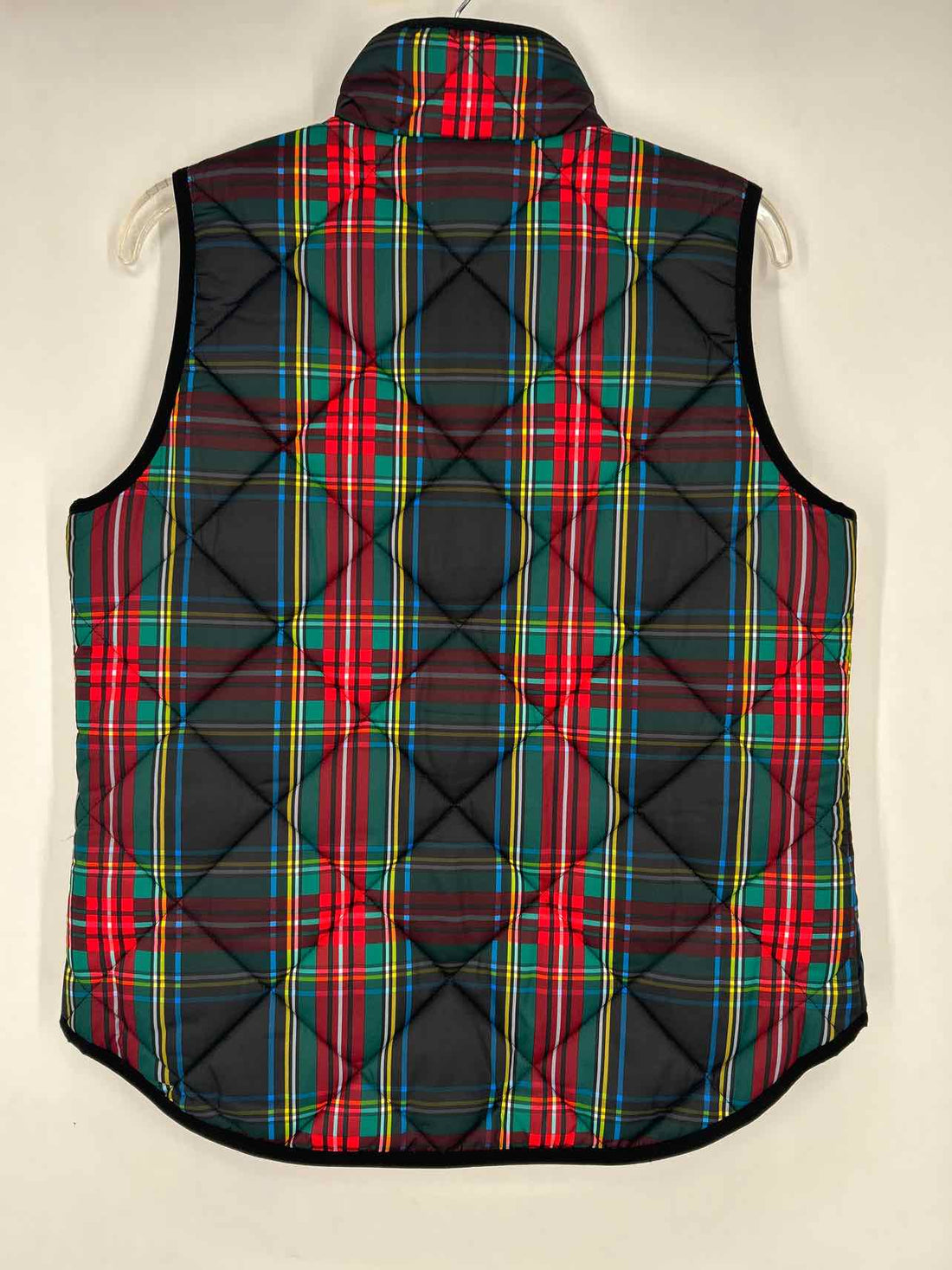 J Crew Size S Black Plaid Puffer Vest