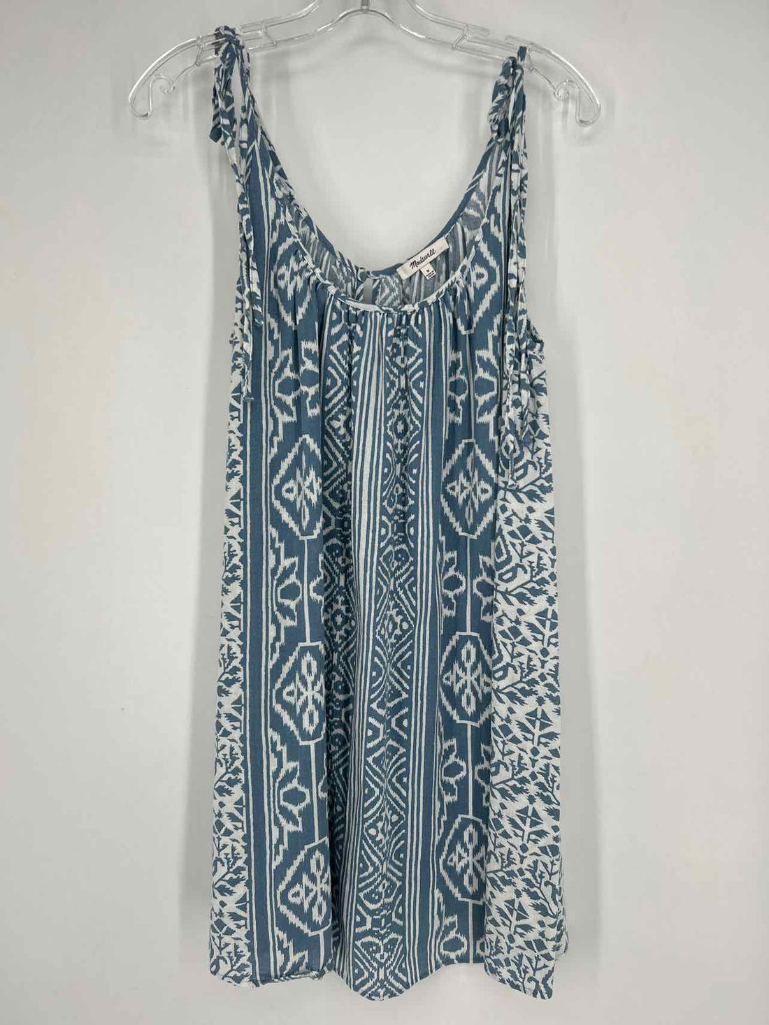 Madewell Size M Dusty Blue Print Dress