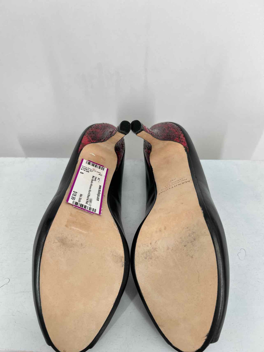 Max Studio Women Size 8 Black & Red Python Heels