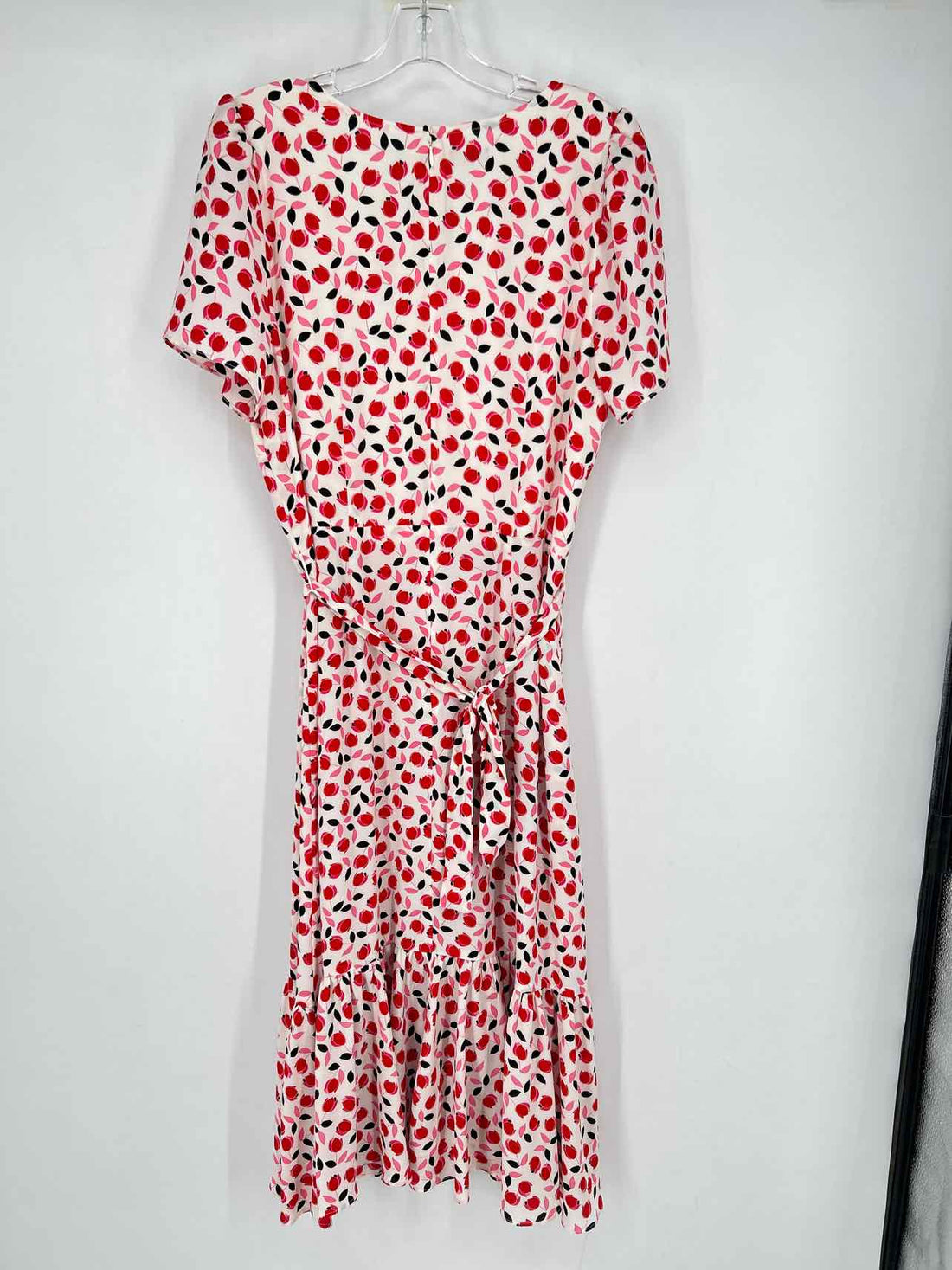Talbots Size 12 White Red & Pink Floral Short Sleeve Dress