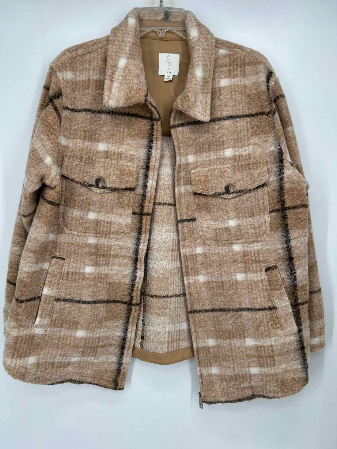 Joie Size L Camel Plaid Shacket