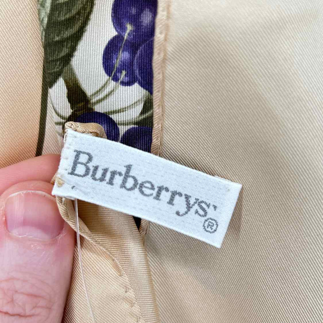 Burberrys Silk Scarves Fruit Print Vintage LUXURY 35"X35"
