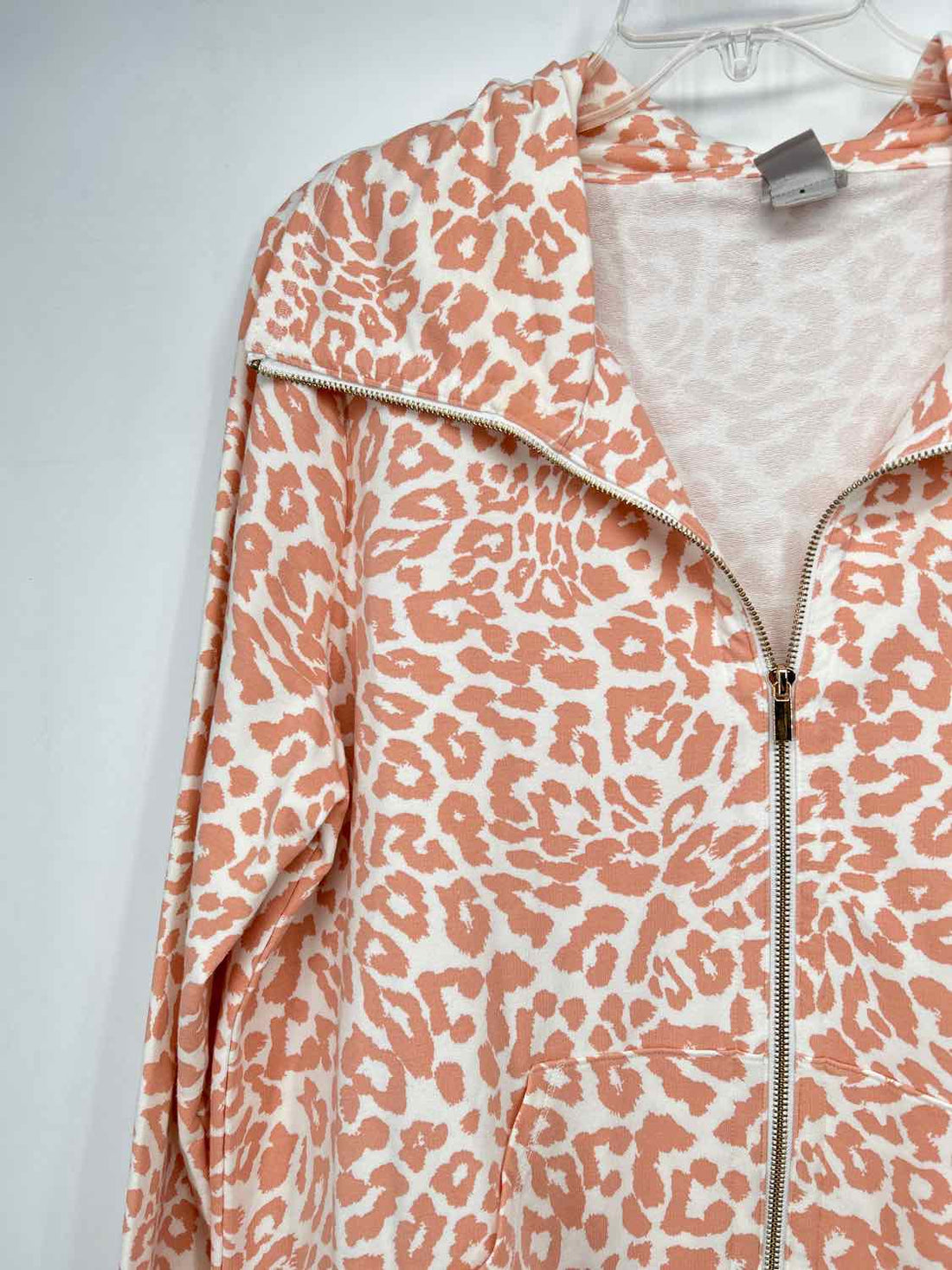 Chicos Size 2(12) White & Coral Sweatshirt