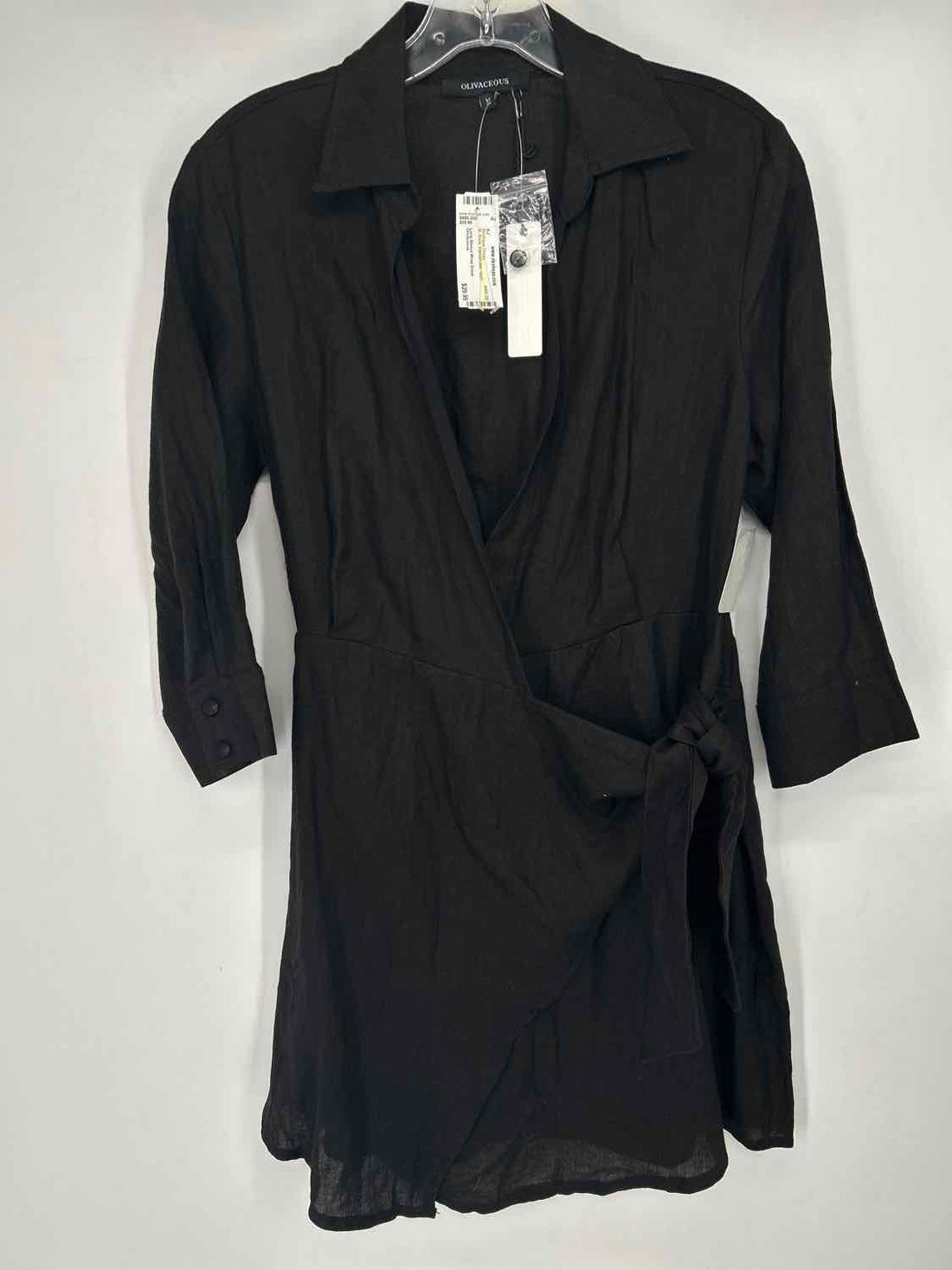 Olivaceous M Black Ramie/Linen NWT Boutique Dress