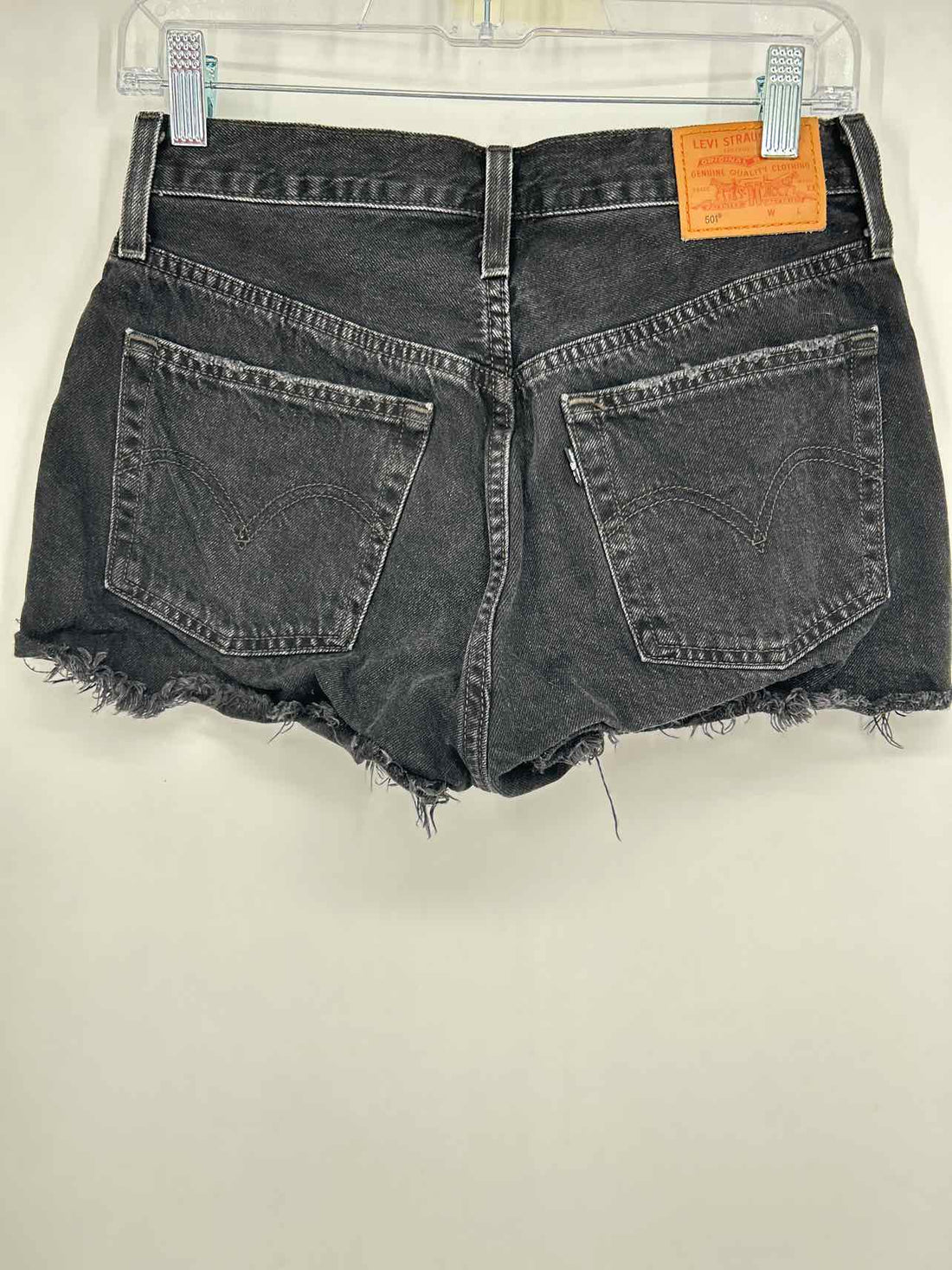 Levis Size 27 Black Distressed Shorts