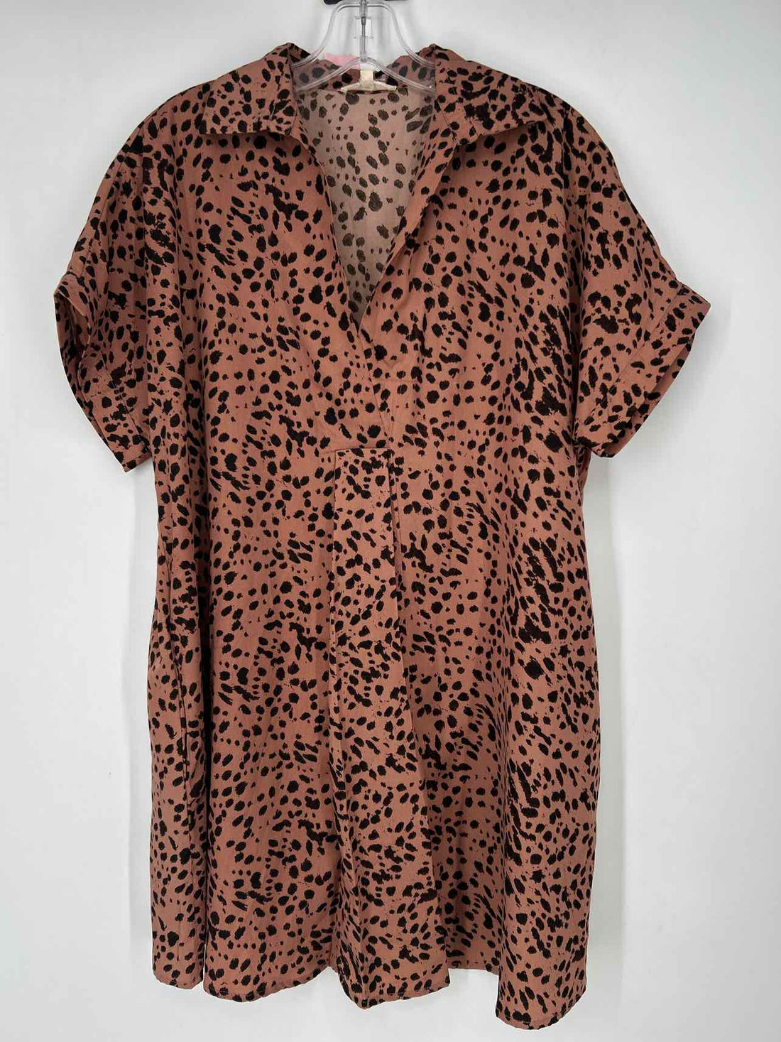 Easel Size S Leopard Short Sleeve Dress