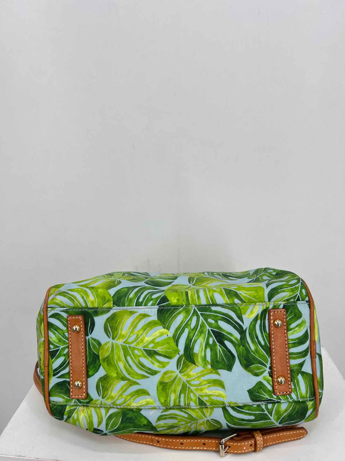 Dooney & Bourke Monstera Leaf Print Nylon/Leather Pre Owned Satchel