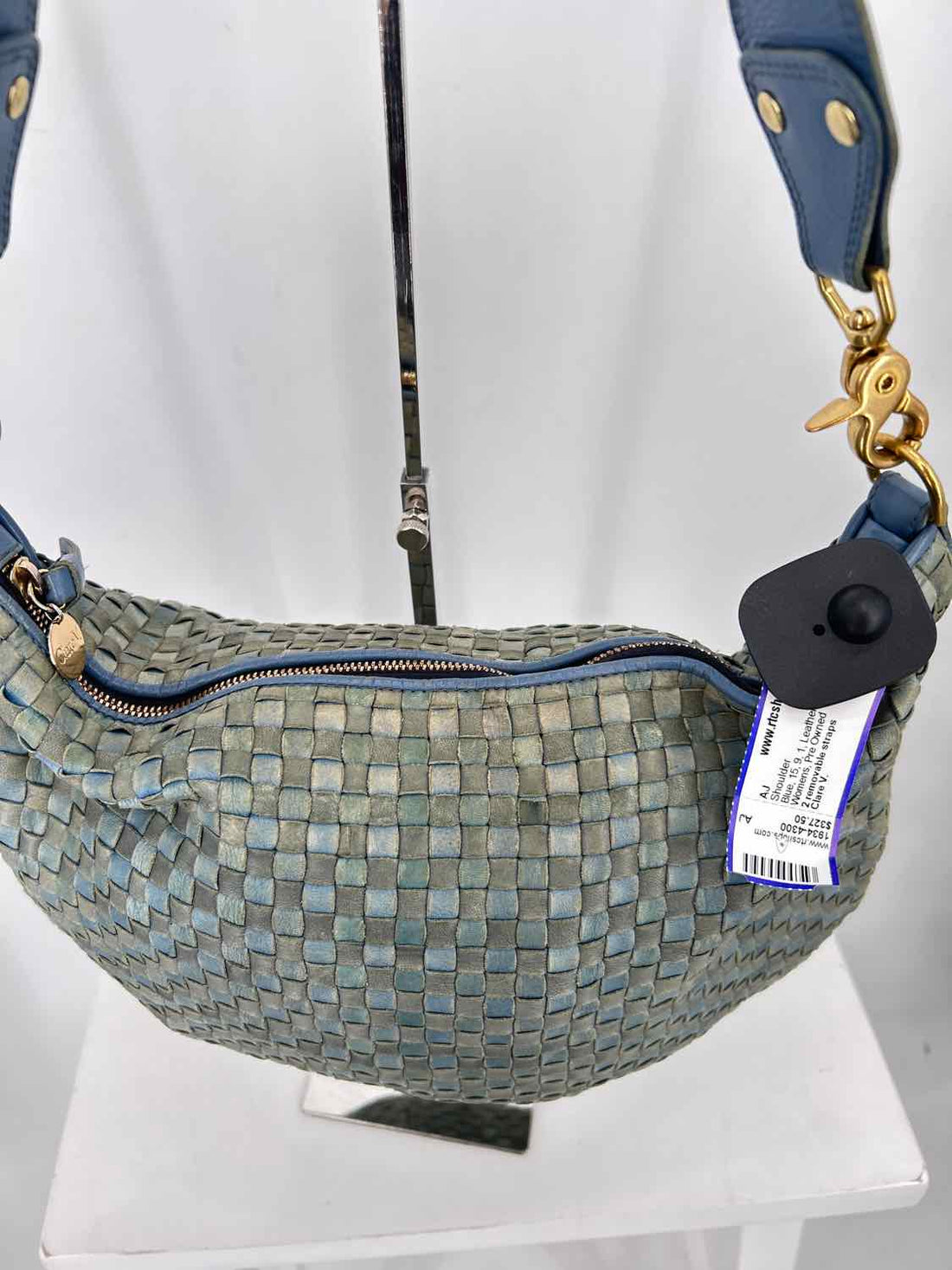 Clare V. Blue Leather Shoulder