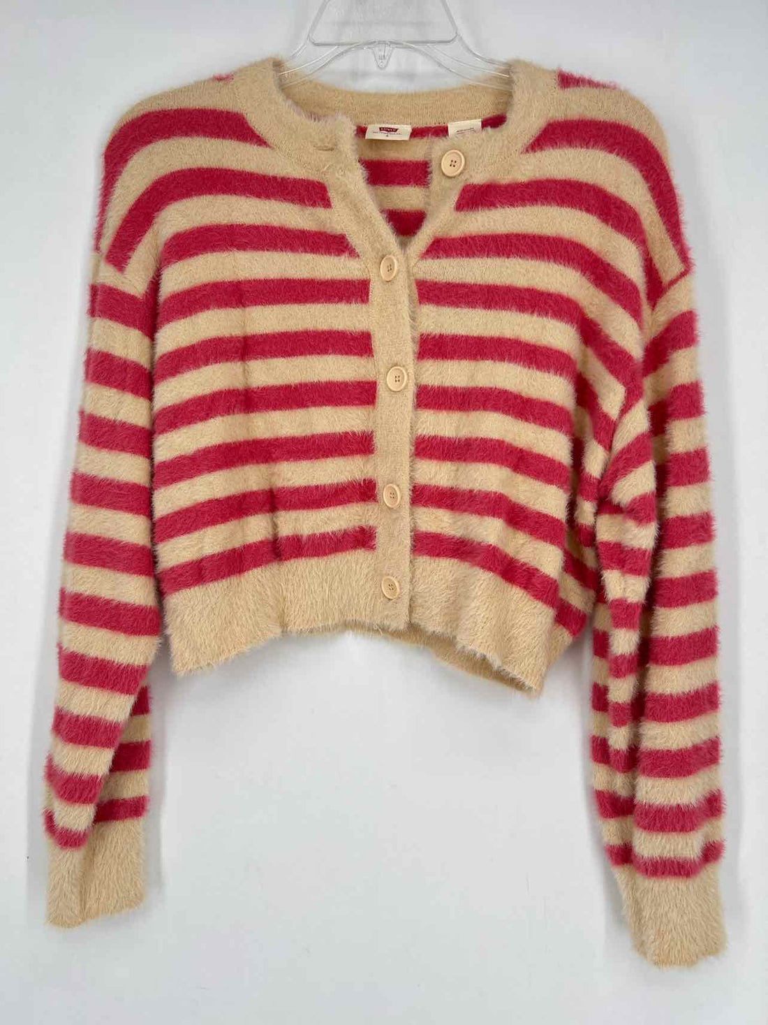 Levis Size S Cream & Pink Striped NWT Sweater