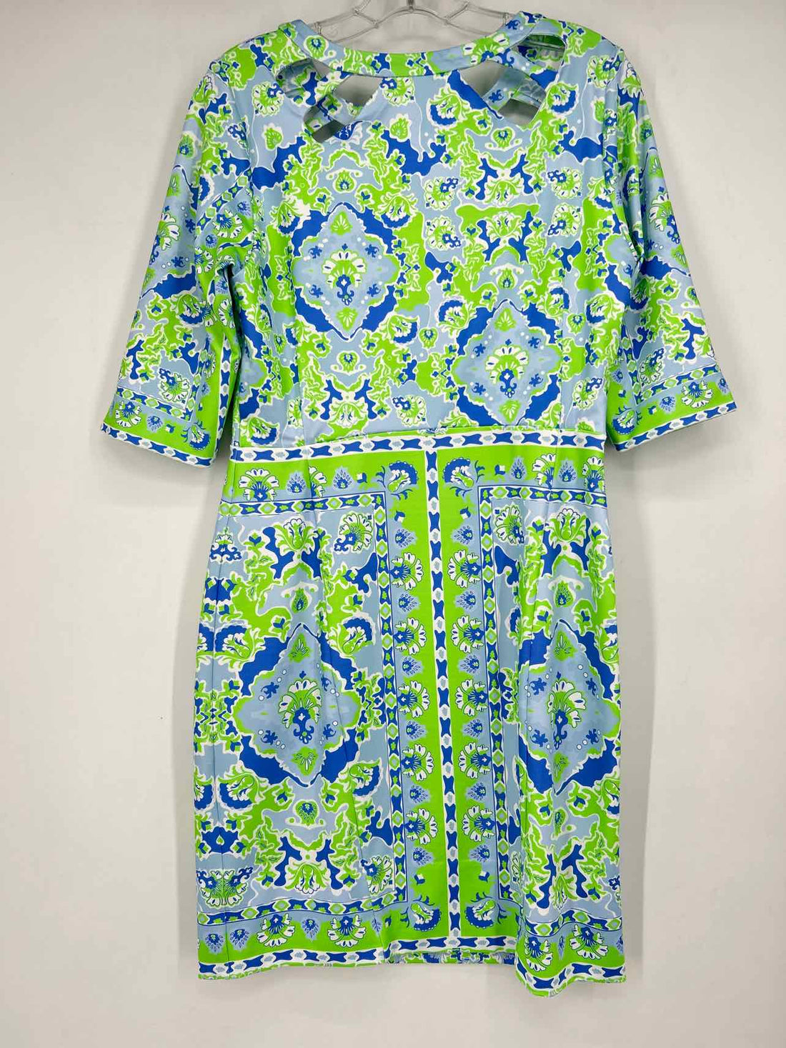 Gretchen Scott Size S Blue & Green Print Dress