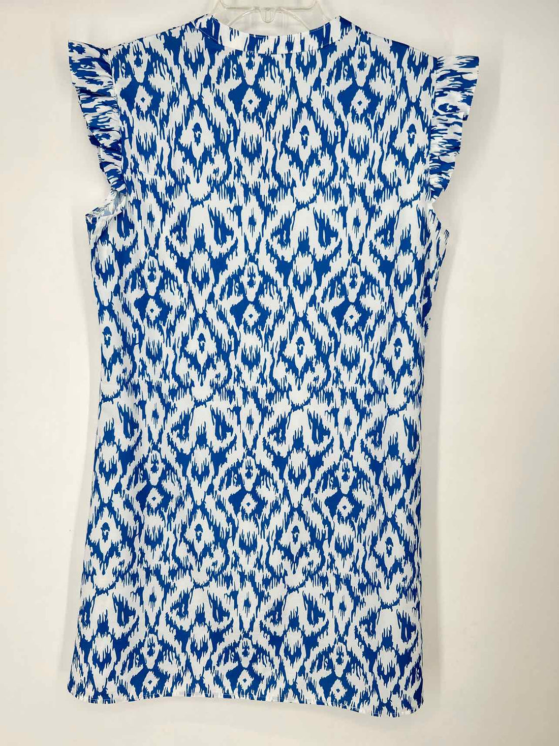 Made With Love Size M White & Blue Short Sleeve Dress