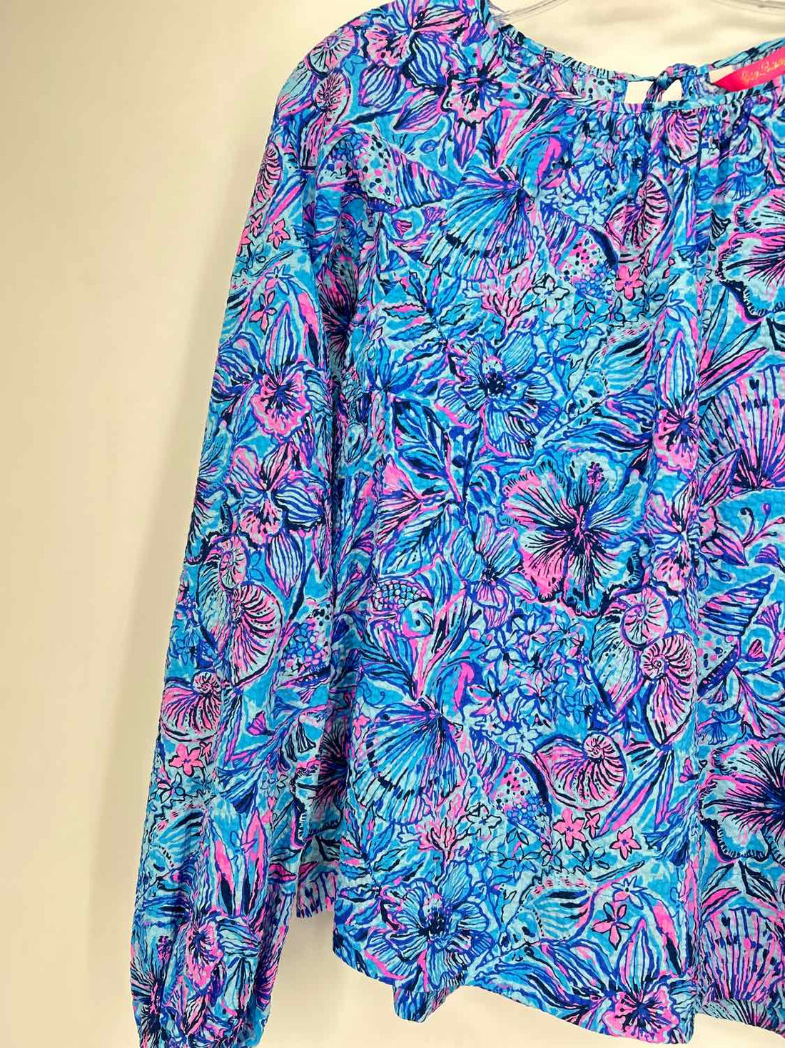 M Blue & Pink Floral LS Lilly Pulitzer Top