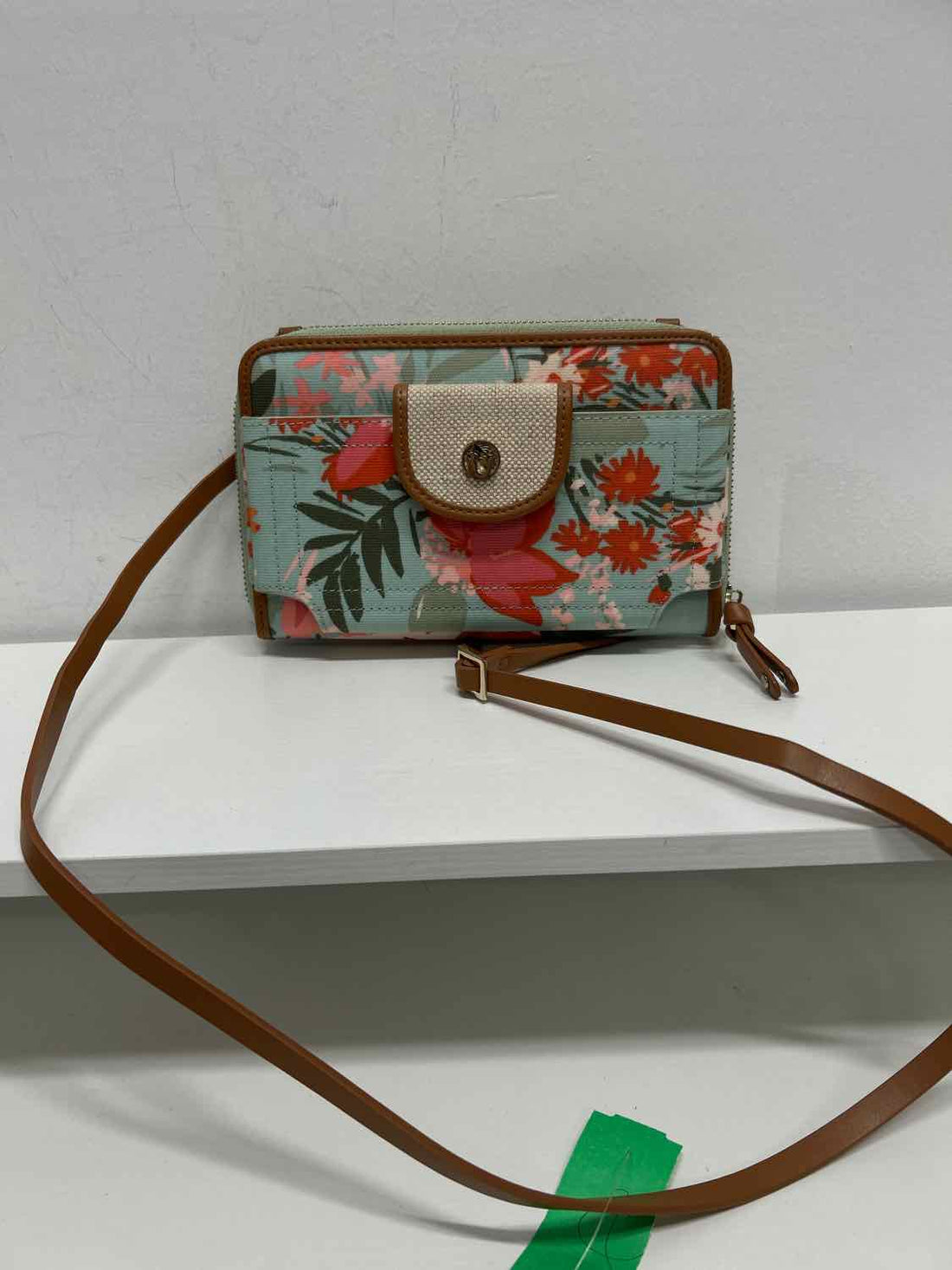 Spartina Mint Floral Canvas Crossbody