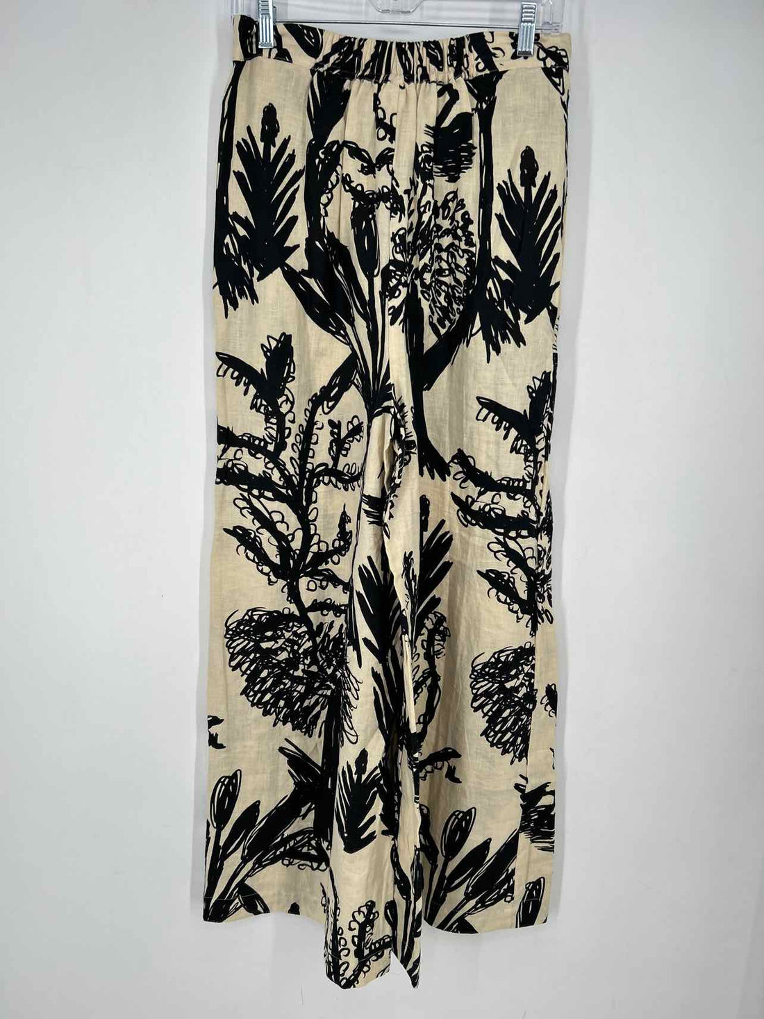 Bel Kazan S Cream & Black Linen New Boutique Pants