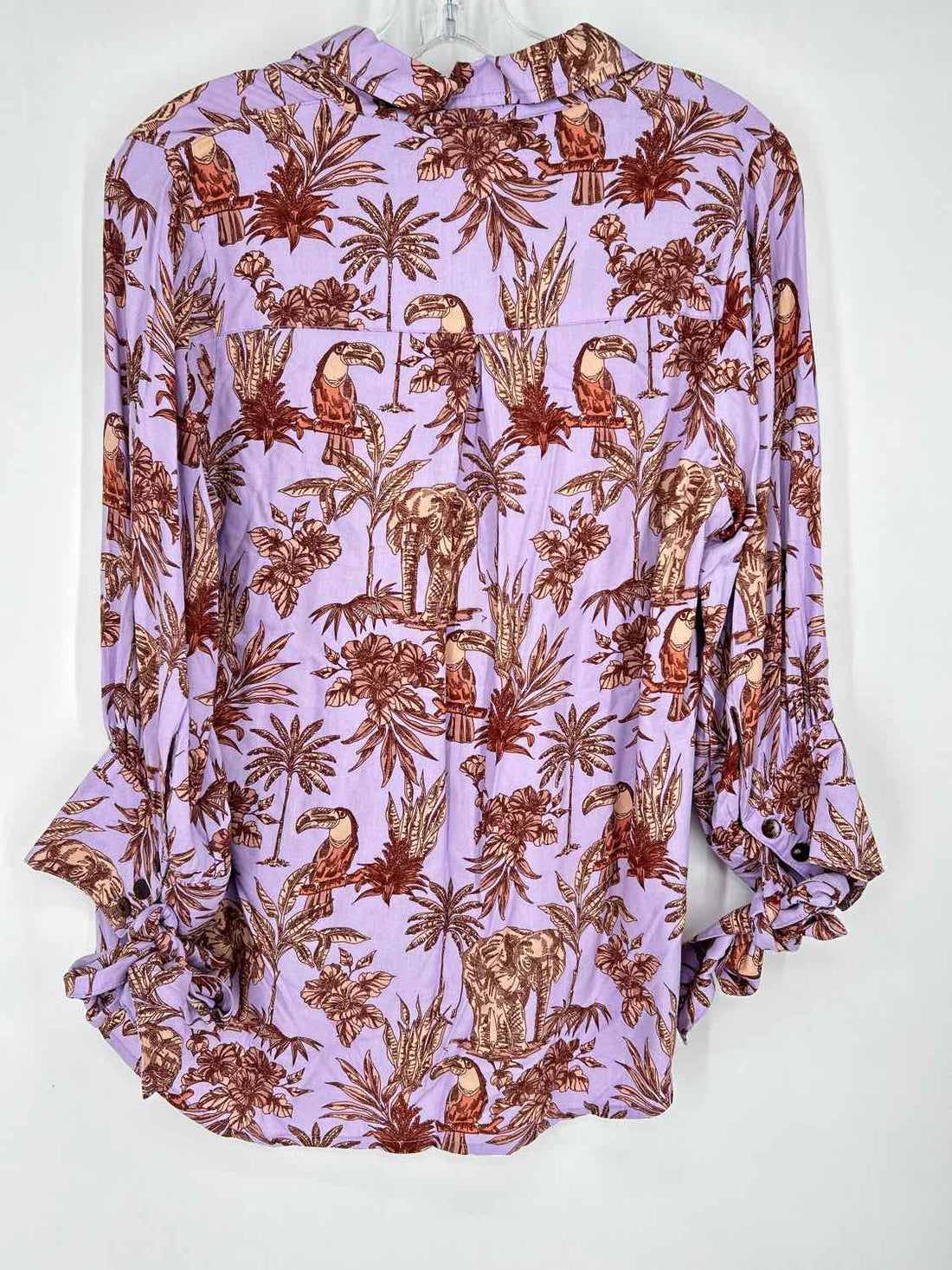Escapada Living M Light Purple Print Beaded New Boutique Top