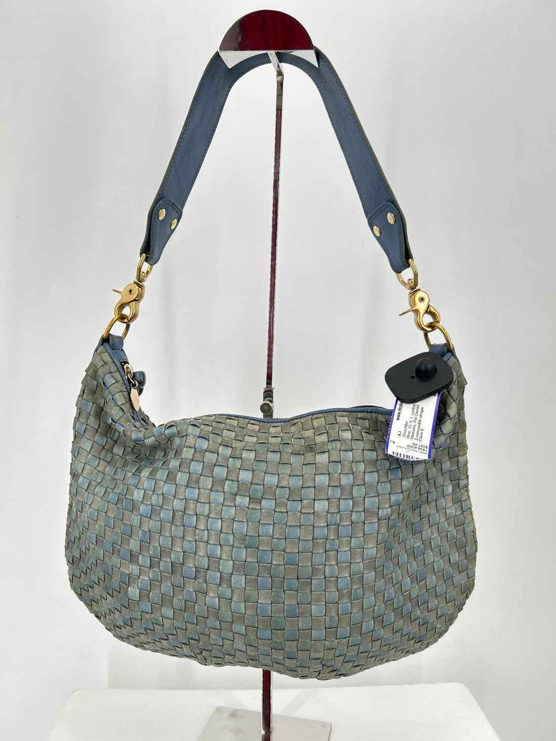 Clare V. Blue Leather Shoulder