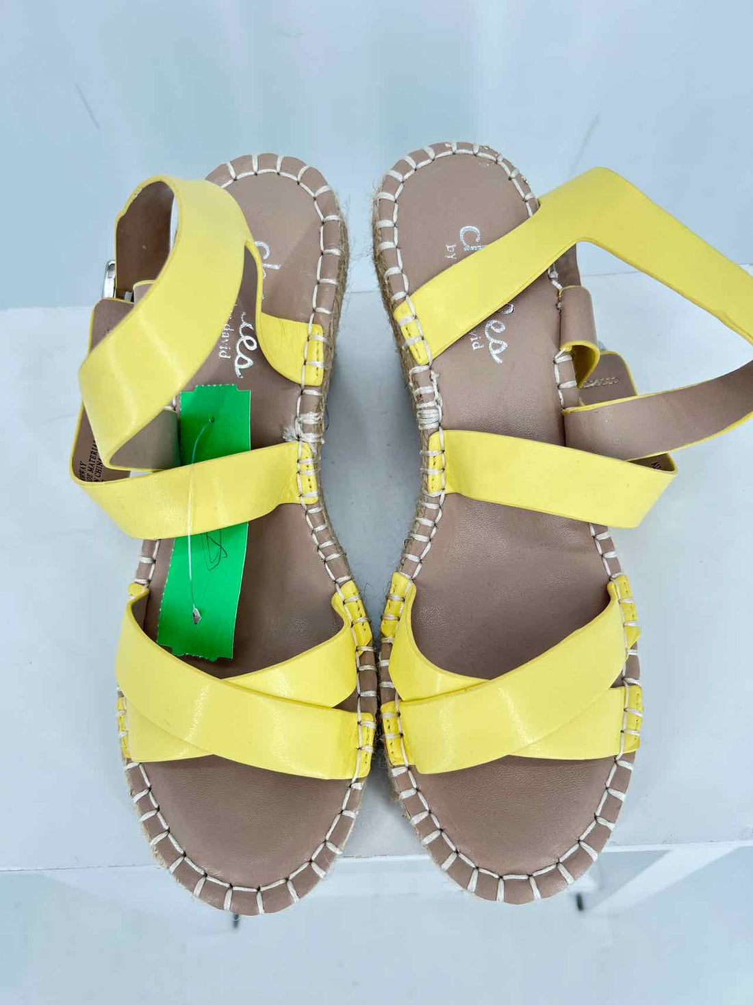 Charles By Charles David Women Size 7 Yellow Espadrilles Wedges