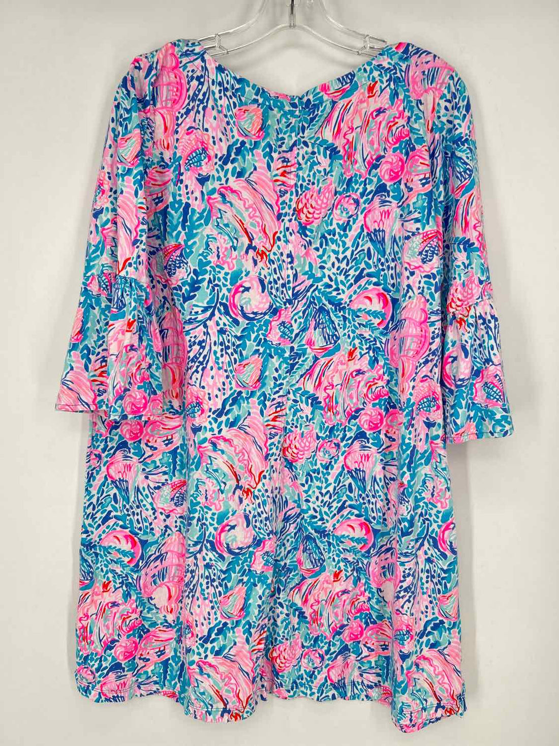 Lilly Pulitzer XL White Pink & Blue Print Short Sleeve Lilly Pulitzer Dress