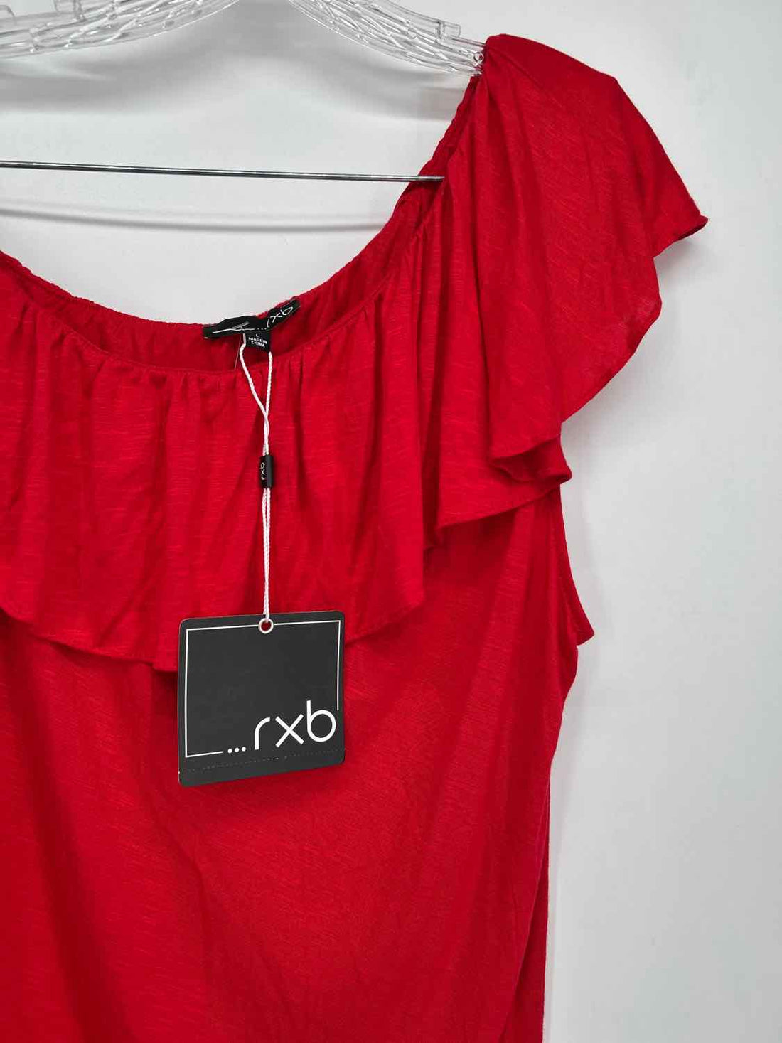 RXB Size L Red NWT One Shoulder Short Sleeve