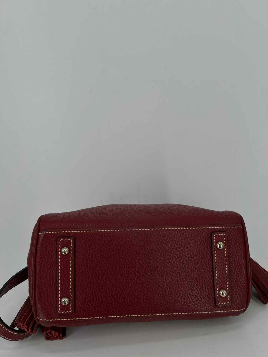 Dooney & Bourke Dark Red Pebbled Leather Pre Owned Shoulder