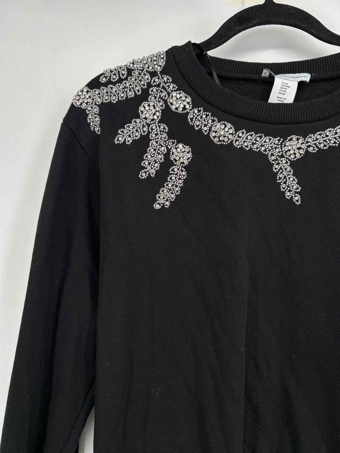 Cupcakes And Cashmere Size M Black Rhinestone Sweatshirt