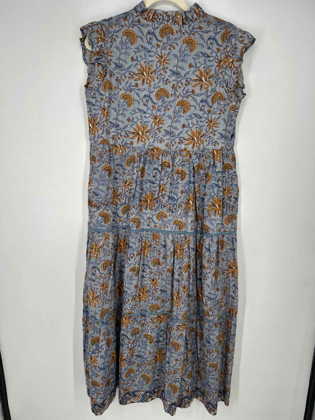 Clara The Label L Blue & Tan Floral New Boutique Dress